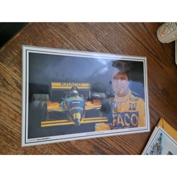 RARE Vintage Michael Andretti Kraco Racing Laminated Placemat IndyCar CART - Picture 1 of 4